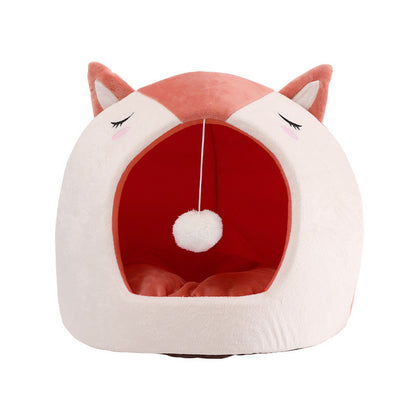 Removable And Washable Pet Nest With Funny Cat Ball