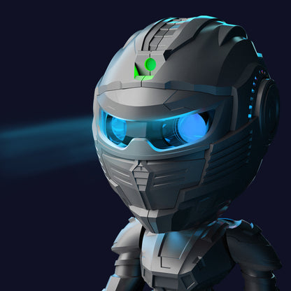 Mecha Samurai Galaxy Projector Night Light - Starry Sky Ambient Lamp for Kids Bedroom