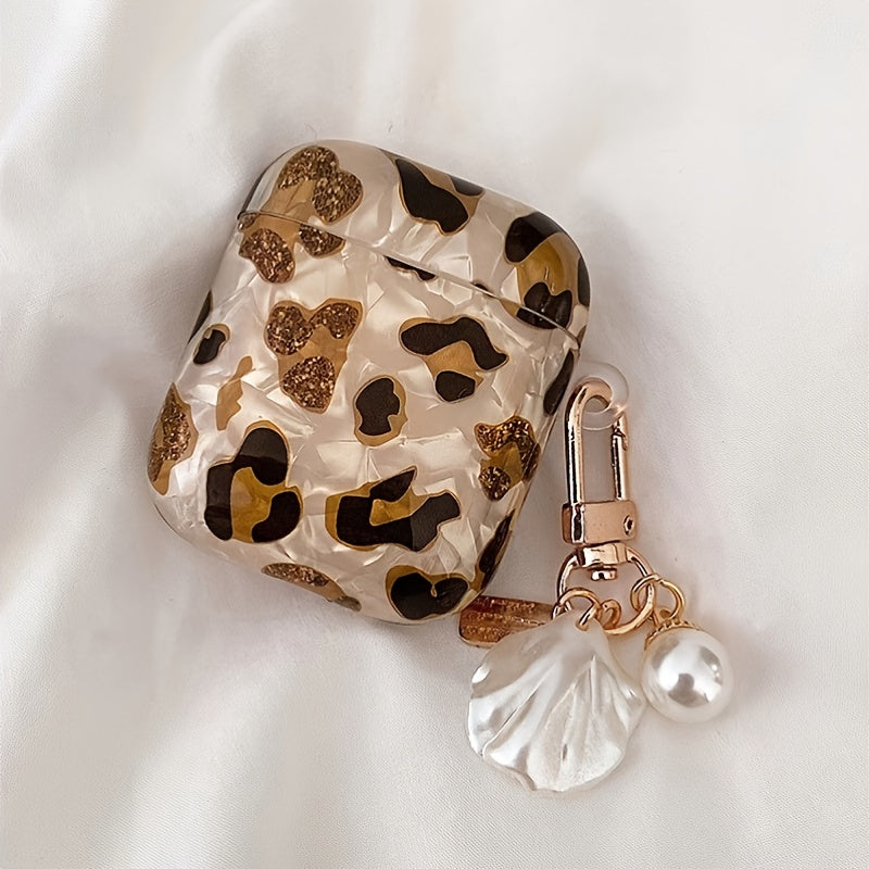 [Perfect Leopard Print Earphone Sleeve] Stylish Leopard Print Earphone Sleeve with Hanging Chain - Perfect for Airpod1/2!
