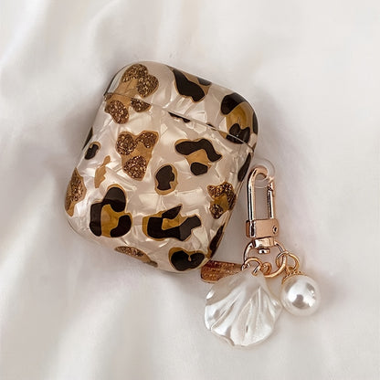 [Perfect Leopard Print Earphone Sleeve] Stylish Leopard Print Earphone Sleeve with Hanging Chain - Perfect for Airpod1/2!