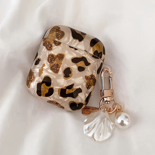 [Perfect Leopard Print Earphone Sleeve] Stylish Leopard Print Earphone Sleeve with Hanging Chain - Perfect for Airpod1/2!