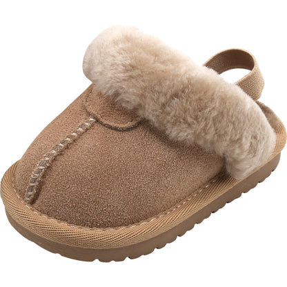 Suede Fleece-lined Cotton Shoes For Children's Walking