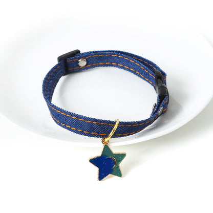 Pet denim five-pointed star pendant