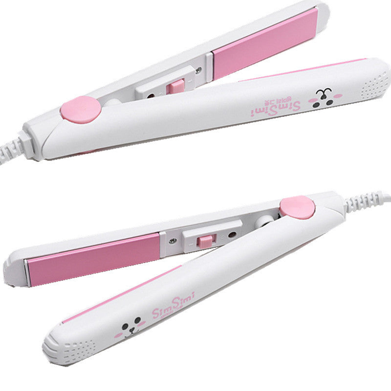 Mini Curling Iron with Anti-scalding Cover Korean Style Student Dormitory Low Power Splint Portable Straight Roll Dual-purpose Straight Splint