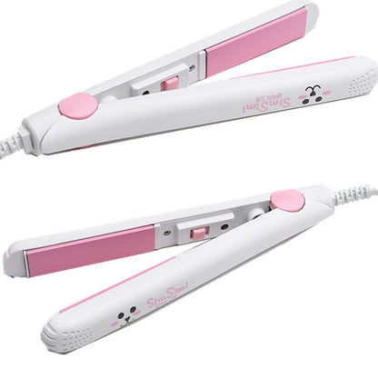 Mini Curling Iron with Anti-scalding Cover Korean Style Student Dormitory Low Power Splint Portable Straight Roll Dual-purpose Straight Splint