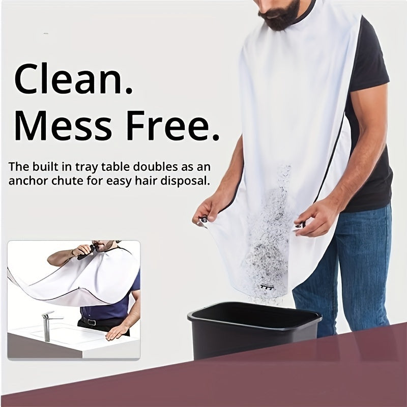 Beard Bib Apron For Men, Men's Hair Catcher For Shaving, Grooming Accessories For Dad Or Husband, 1 Size Fits All