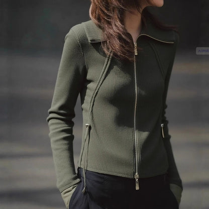 Trendy Lightweight Mature-style Slim-fit Knit Bottoming Top