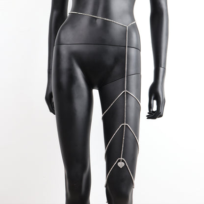 Multi-Layer Body Shape Diamond Love Leg Chain Beach