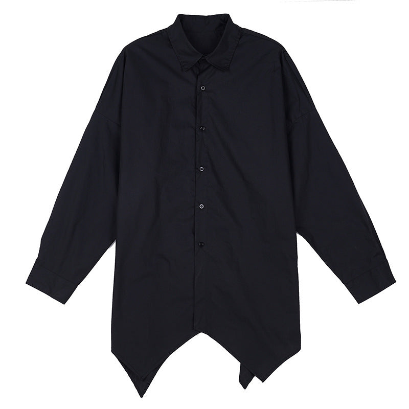 Irregular mid-length men's long-sleeved shirt