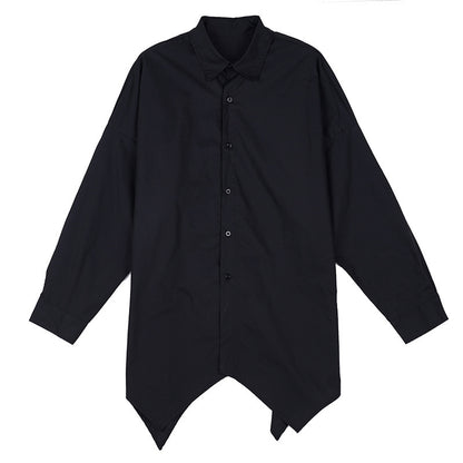 Irregular mid-length men's long-sleeved shirt