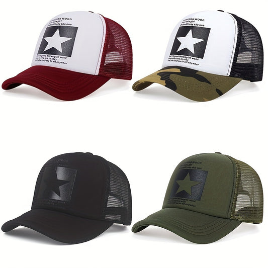 1pc Pentagram Breathable Baseball Cap Mesh Cap