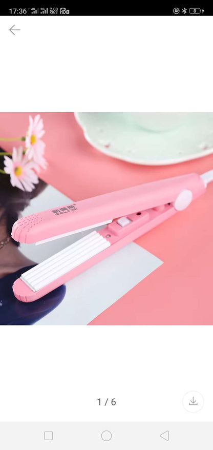 Mini Curling Iron with Anti-scalding Cover Korean Style Student Dormitory Low Power Splint Portable Straight Roll Dual-purpose Straight Splint