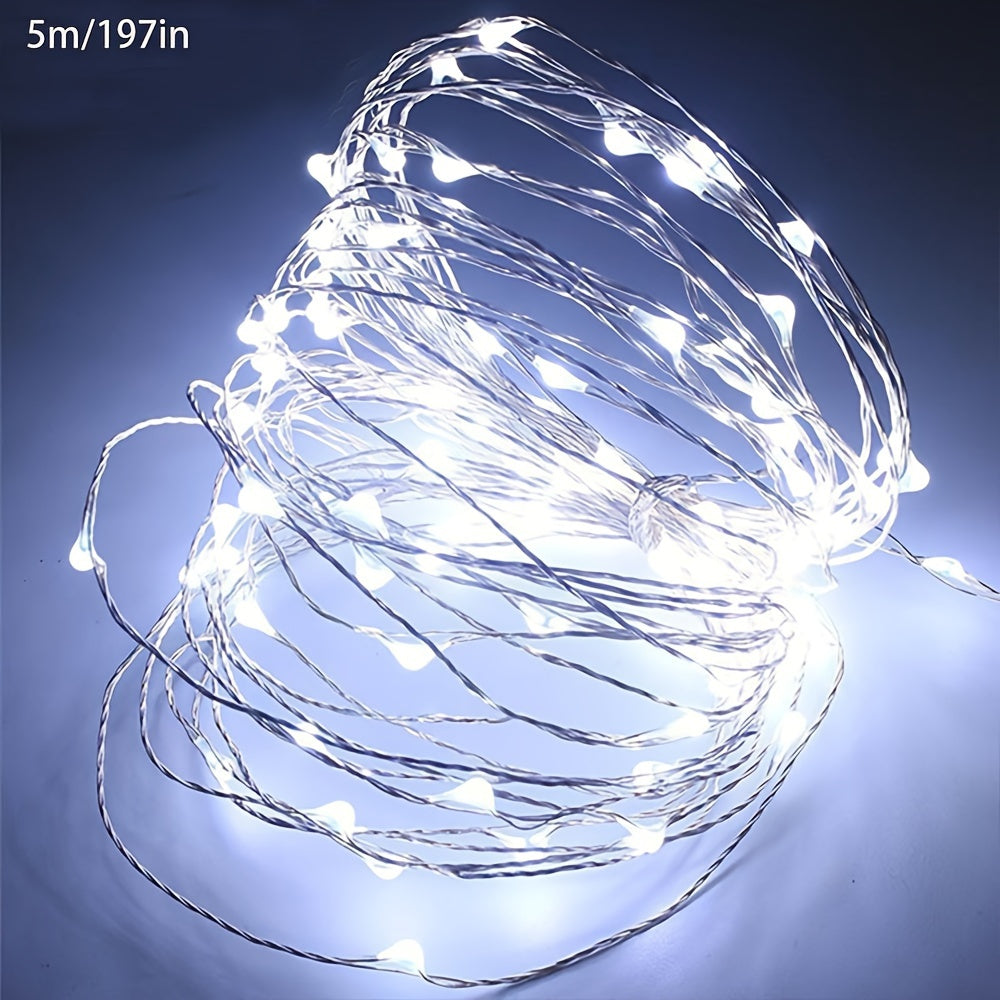 1pc String Lights Suitable for Bedroom, Party, Wedding, Christmas and Halloween Decoration Light 50/100LED