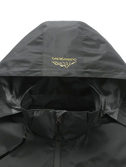 Mens Premium Waterproof Rain Jacket - Durable & Breathable Windbreaker with Adjustable Hood - Ideal for Hiking, Travel, and Outdoor Adventures