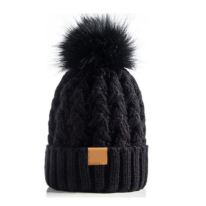 Snow Cap Knitted Hat Unisex Rolled Brim