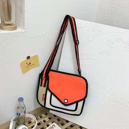 Two-dimensional cute one-shoulder messenger bag