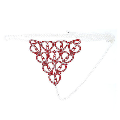 Accessories Rhinestone Claw Chain Body Chain Heart Shaped Sexy Bikini Panties