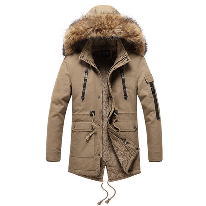 mittellanger, wattierter Trenchcoat für Herren