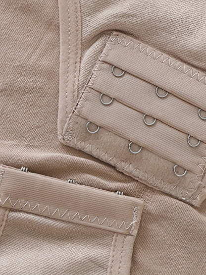 Women's Seamless Knit Bodysuit, Polyamide 85% Elastane 15%, Solid Color, No Padding, Chest Support Sling, Crotch Buckle Waist Pulling Hip Pants