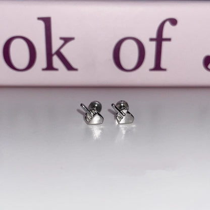 Niche Quirky Middle Finger Titanium Steel Screw Clasp Ear Cartilage Earring