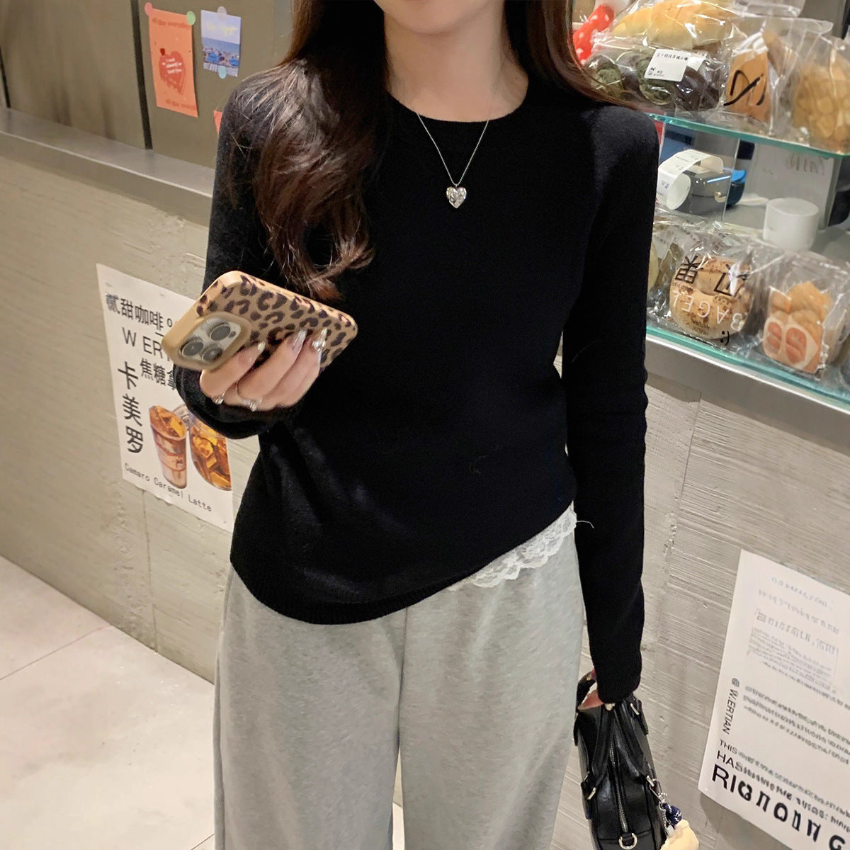 Round Neck Cashmere Sweater Women's Thick Retro