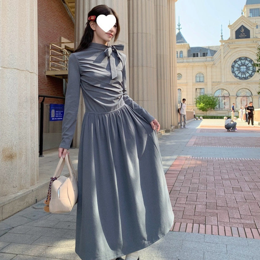 Figure-flattering Dress For Womenfitted At The Waist With A High Neckline