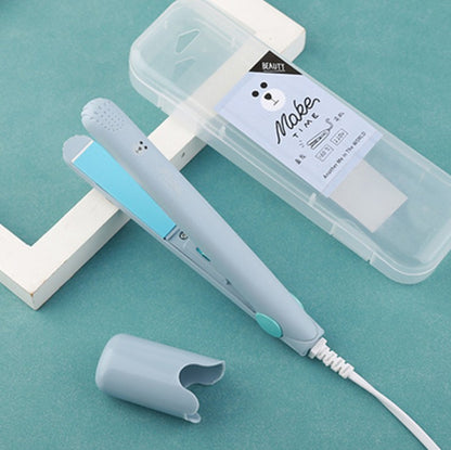 Mini Curling Iron with Anti-scalding Cover Korean Style Student Dormitory Low Power Splint Portable Straight Roll Dual-purpose Straight Splint