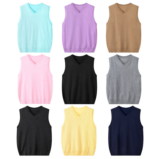 Fashionable V-neck Pullover Knit Vest For Early Spring