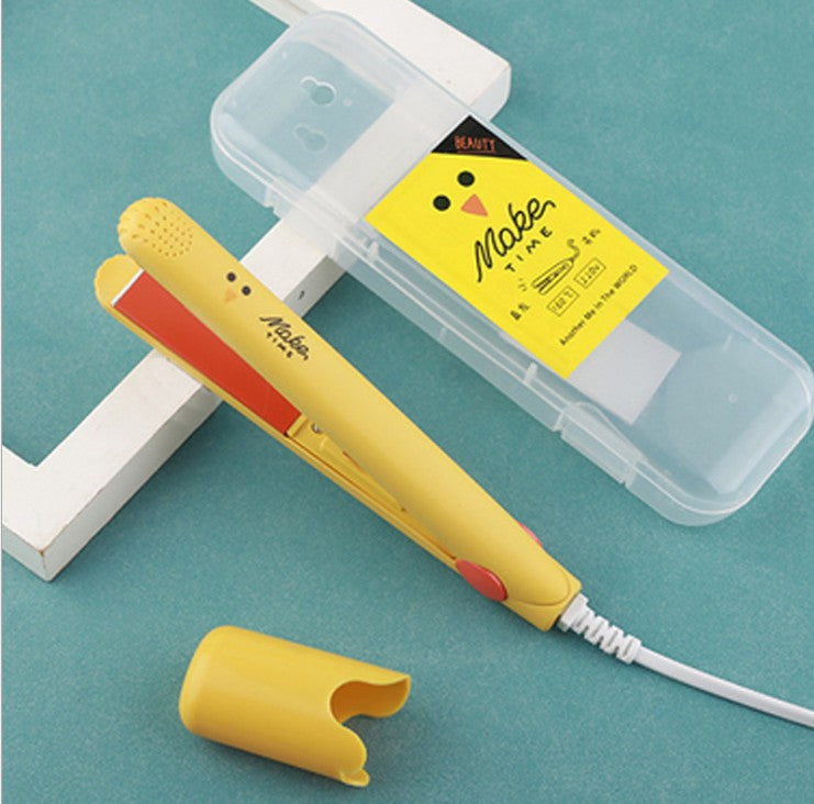 Mini Curling Iron with Anti-scalding Cover Korean Style Student Dormitory Low Power Splint Portable Straight Roll Dual-purpose Straight Splint