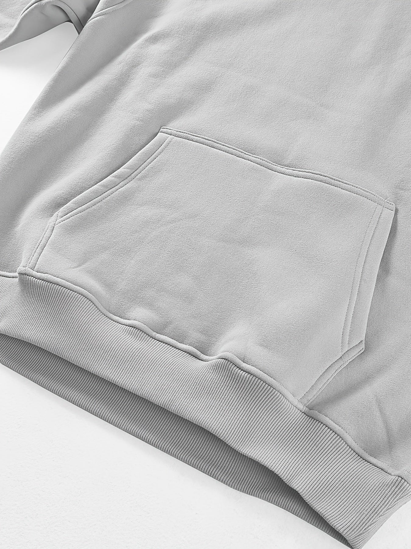 Premium Men's Light Grey Hoodie - Oversized Cotton Blend Hooded Sweatshirt