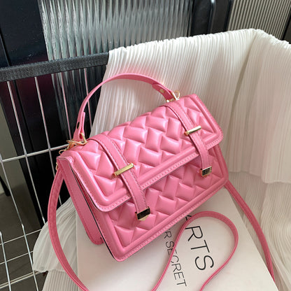 New Fashion Belt Portable Diamond Embossed Women's Bag