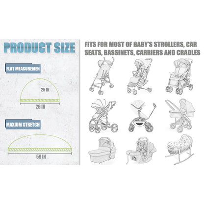 Premium Baby Stroller Mosquito Net - Universal Fit Bug Protection for Strollers, Bassinets & Cribs
