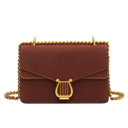 Pure color versatile fashion frosted shoulder bag