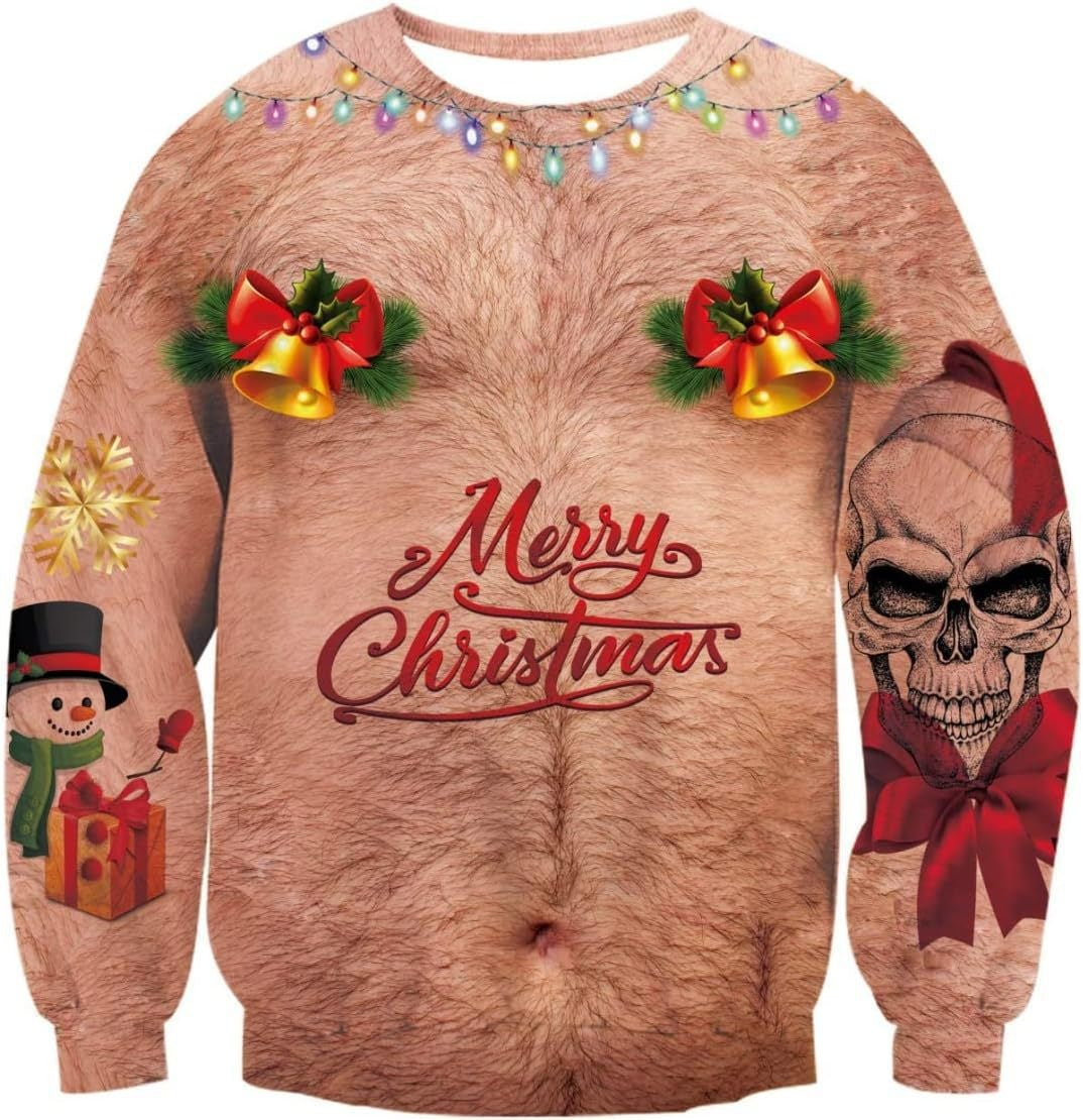 Crewneck Hoodie Sweatshirt With 3D Printed Graphic And Long Sleeves