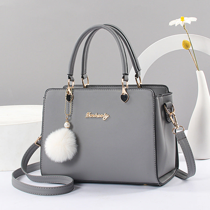 Elegant Faux Leather Handbag - Women's Shoulder Bag with Tassel