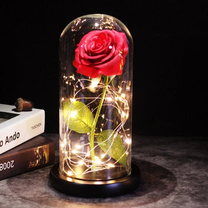 Valentine's Day Gift Simulation Gold Foil Rose Lamp Glass Cover Ornaments Color Box Packaging