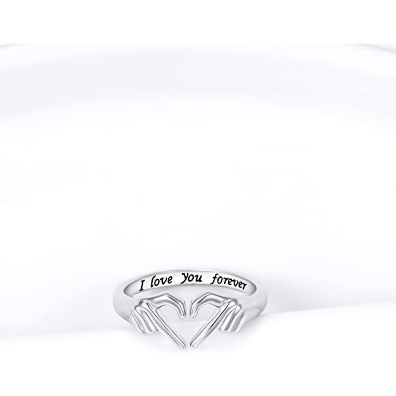 Premium 18K Gold Plated Heart Ring - Adjustable Promise Ring for Women & Teen Girls