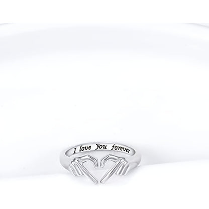 Premium 18K Gold Plated Heart Ring - Adjustable Promise Ring for Women & Teen Girls