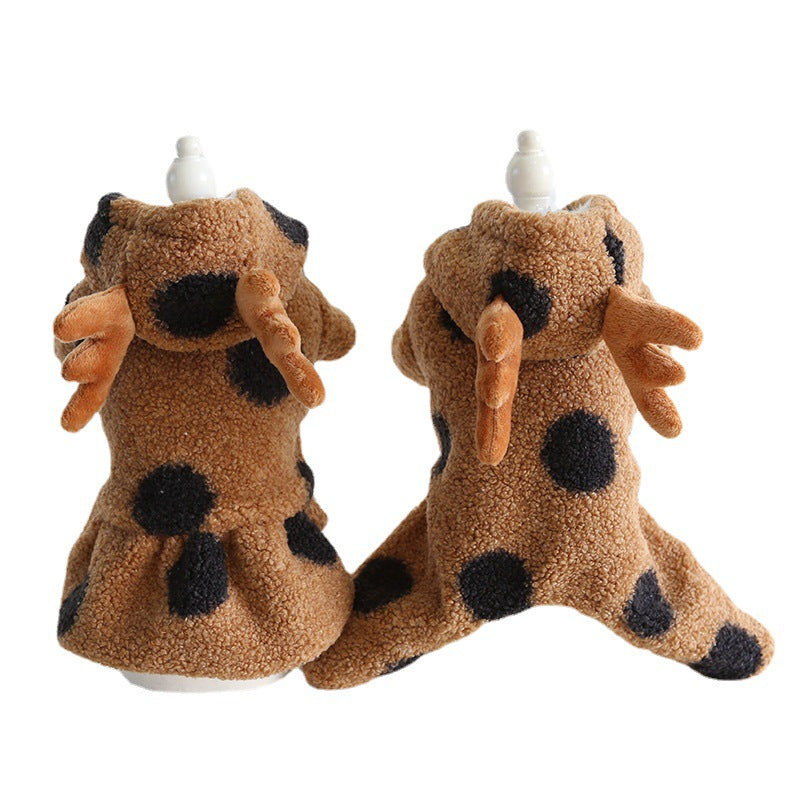 Petstyle Big Polka Dot Elk Couple Clothes Cat Clothing Pet Dog Clothes