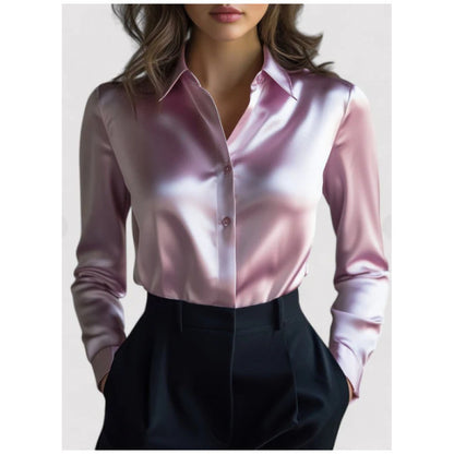 Solid-color Casual Loose-fit Women's Shirt