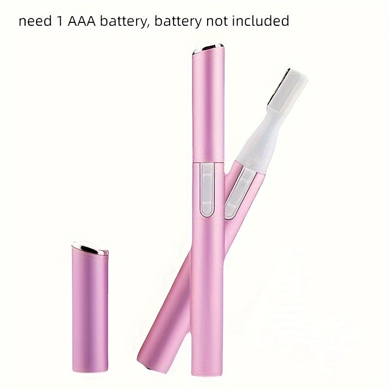 1pc CIICII Electric Facial Hair Trimmer, Personal Pen Detailer with Rinseable Blades, Cleaning Brush & Trimming Comb for Eyebrows, Neckline, Nose, Ears - Plastic, Dry Battery Powered (Batteries Not Included), Personal Care Ac