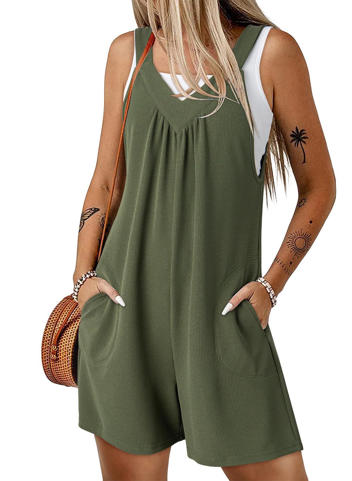 Women's Knitted Side-pocket Overalls