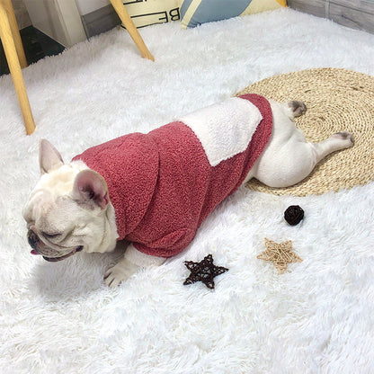 Plush thick warm pet dog clothes
