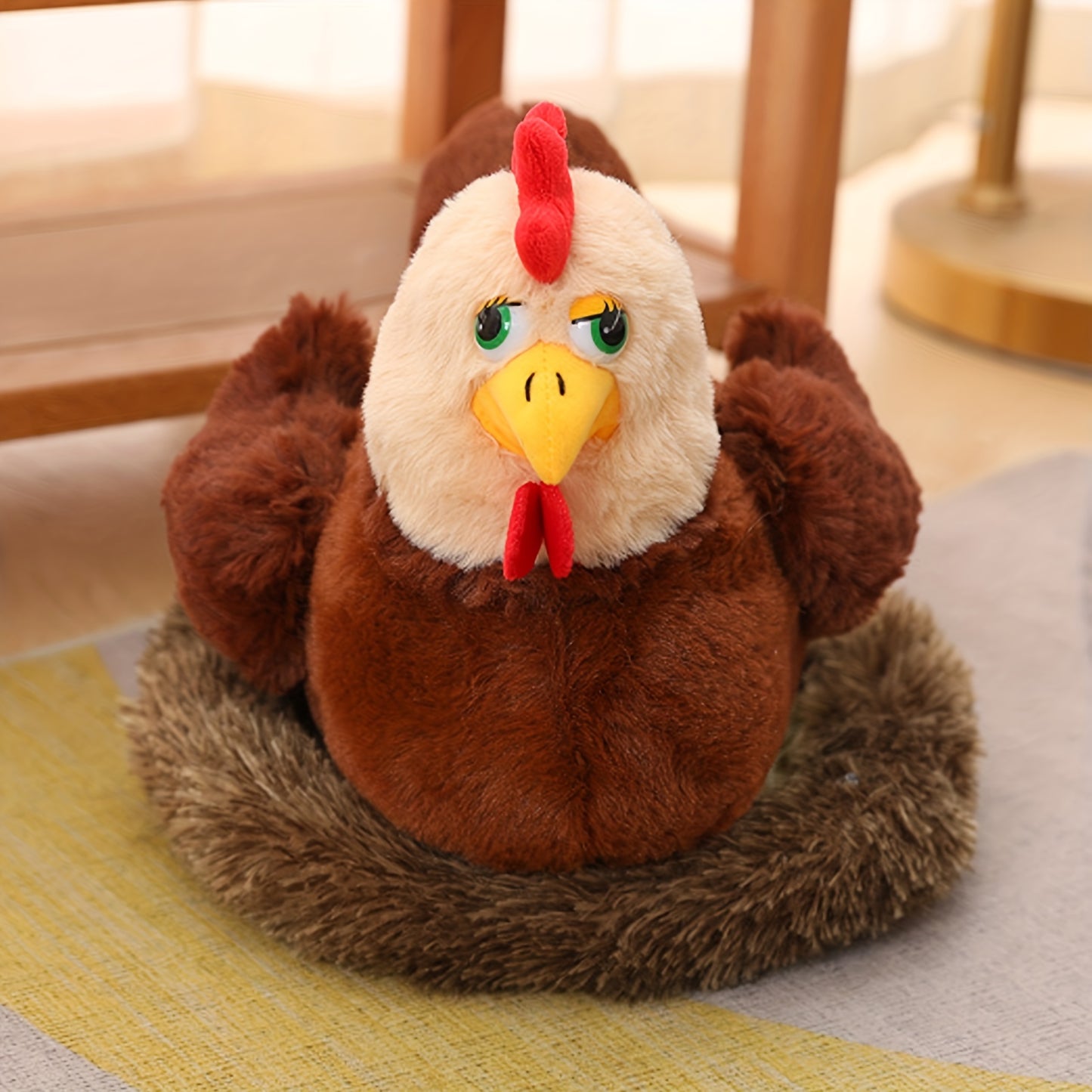 28.98cm Swan Chick Family Plush Toy, Chicken Mother Swan Plush Dolls Lifelike Animals Stuffed Doll With Nest, Kids Christmas Gift