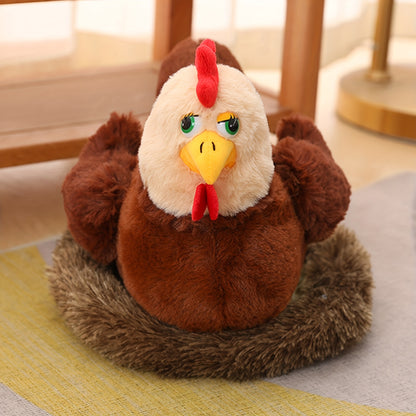 28.98cm Swan Chick Family Plush Toy, Chicken Mother Swan Plush Dolls Lifelike Animals Stuffed Doll With Nest, Kids Christmas Gift