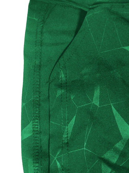 Men's "S's FINE" Athletic Shorts - Gray, Quick-Dry Polyester with Geometric Pattern, Elastic Waistband, Ideal for Running & Workouts, Machine Washable