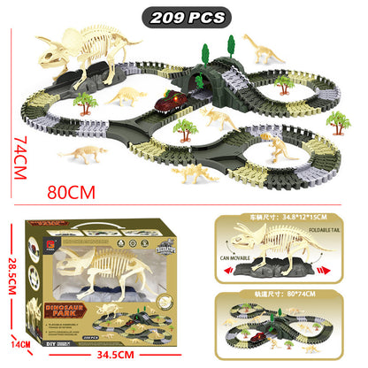 Electric Toy DIY Assembly Skeleton Dinosaur Track Car