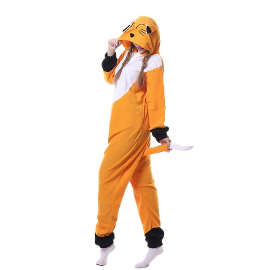 Orange Fox Gentleman Animal Onesie Pajamas Couples' Stage Performance Outfits For Halloween Performances