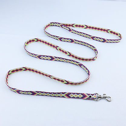 Pet Dog Traction Rope Ethnic Style Woven Collar