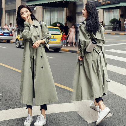 Women's New Trendy Trench Loose Waist Long Coat